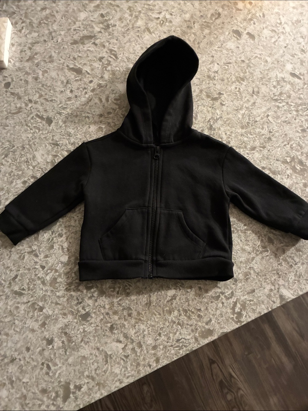 Kids Black Full-Zip Hooded Sweatshirt